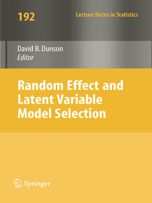 cover image of Random Effect and Latent Variable Model Selection